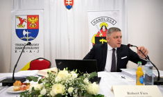 Robert Fico lors d'une réunion du gouvernement, à Handlova