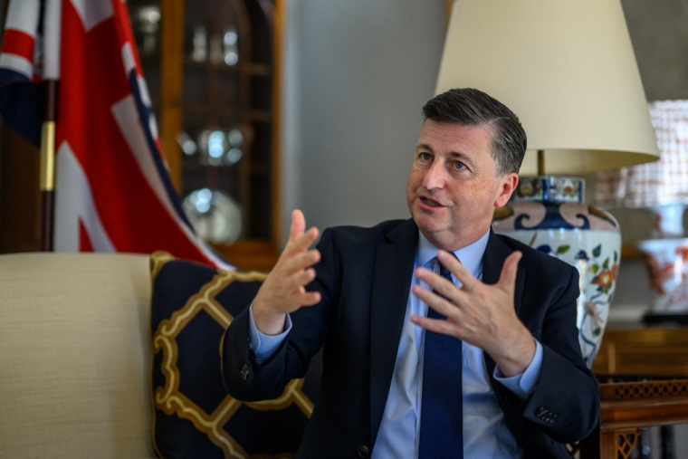 Douglas Alexander à Genève, en Suisse, le 21 octobre 2024. ( AFP / FABRICE COFFRINI )