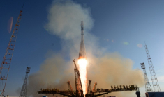 Un lancement de vaisseau Soyouz TMA-11M, en novembre 2013, à la base de Baikounour (illustration) ( AFP / KIRILL KUDRYAVTSEV )