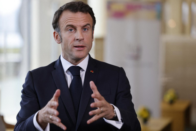 Emmanuel Macron à Hiroshima le 21 mai 2023. ( AFP / LUDOVIC MARIN )