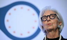 La présidente de la Banque centrale européenne, lors d'une conférence annuelle sur la BCE et ses observateurs à Francfort le 25 mars 2026 ( AFP / Kirill KUDRYAVTSEV )