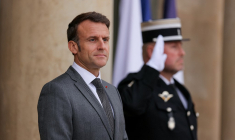 Emmanuel Macron à Paris, le 2 mai 2024. ( AFP / THOMAS SAMSON )