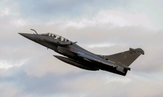 Un Rafale près de Sauliai, en Lituanie, le 17 décembre 2024. ( AFP / PETRAS MALUKAS )