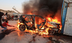 Conséquences d'une frappe israélienne dans la ville de Gaza