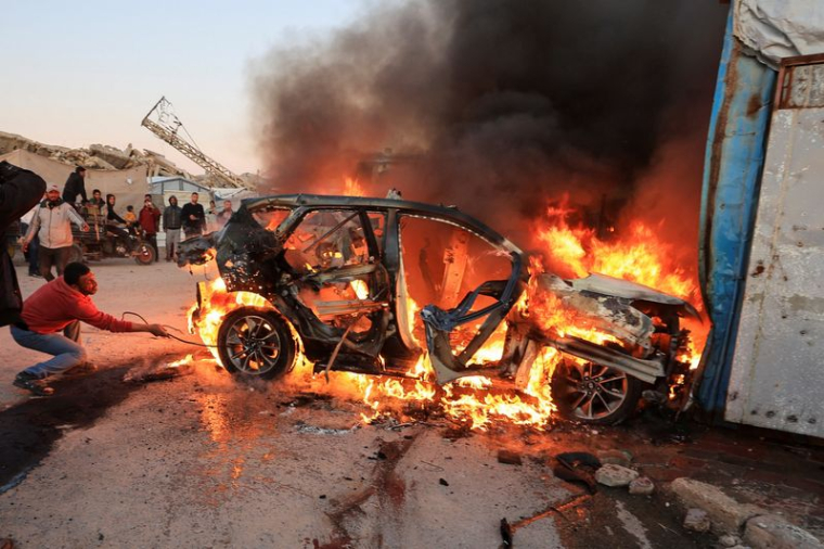 Conséquences d'une frappe israélienne dans la ville de Gaza