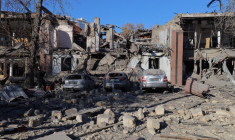 Un bâtiment détruit à Odessa, en Russie, le 25 novembre 2024. ( AFP / OLEKSANDR GIMANOV )