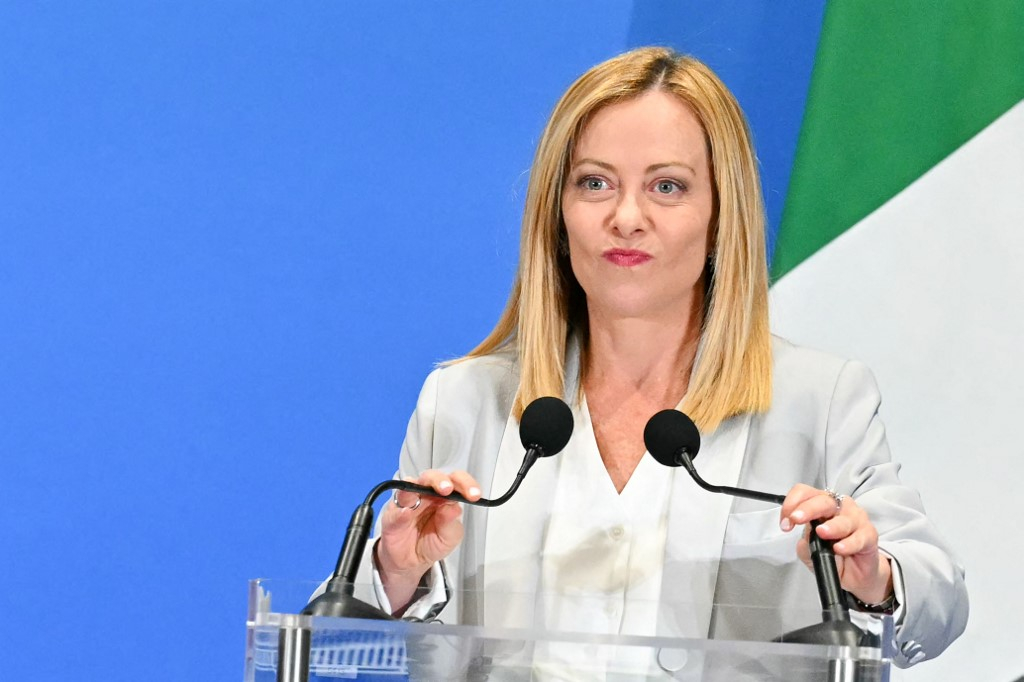 Giorgia Meloni, le 10 juillet 2025, à Rome ( AFP / ANDREAS SOLARO )