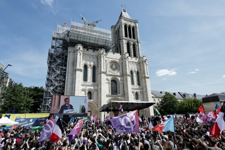 Premier meeting de campagne de Jean-Luc Mélenchon à Saint-Denis, le 7 juin 2026 ( AFP / STEPHANE DE SAKUTIN )