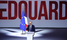 Édouard Philippe en meeting à Paris le 5 juillet 2026 ( AFP / SIMON WOHLFAHRT )