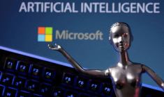 Illustration du logo de Microsoft et les mots IA Intelligence Artificielle