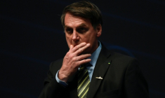 Jair Bolsonaro, alors président du Brésil, le 11 octobre 2019 à Rio de Janeiro ( AFP / MAURO PIMENTEL )