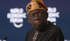 Bola Ahmed Tinubu, Président nigérian lors d'une réunion spécial du Forum économique mondial à Riyad (Arabie Saoudite) le 28 avril 2024. ( AFP / FAYEZ NURELDINE )