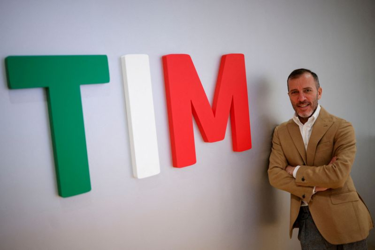 L'administrateur délégué de TIM, Pietro Labriola,  au siège du groupe à Rome