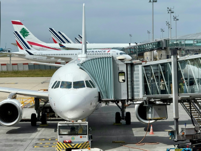Avions à l'aéoropot de Roissy Charles De Gaulle le 17 mai 2025. ( AFP / Daniel SLIM )