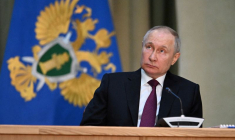 Le président russe Vladimir Poutine lors d'une réunion à Moscou