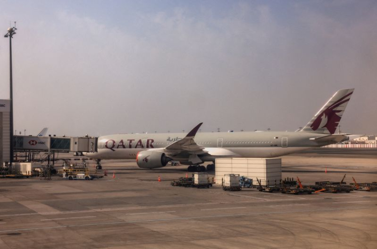Un avion de Qatar Airways à l'aéroport international de Dubaï