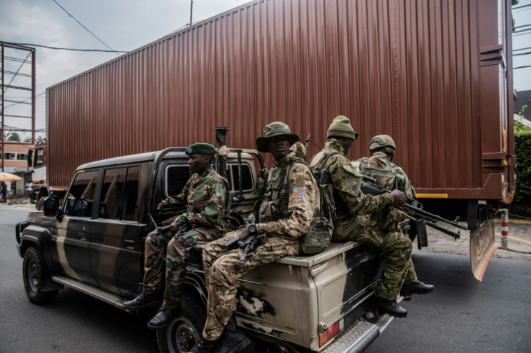 Des membres du groupe armé M23 à Goma, dans l'est de la République démocratique du Congo, le 1er mars 2025 ( AFP / Jospin Mwisha )