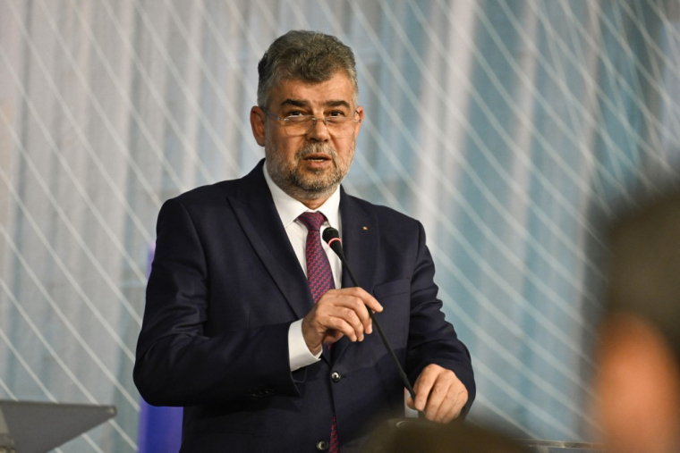 Le Premier ministre roumain Marcel Ciolacu, le 9 octobre 2023, à Varna ( AFP / NIKOLAY DOYCHINOV )