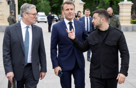 Le Premier ministre britannique et les présidents français et  ukrainien à Kyiv
