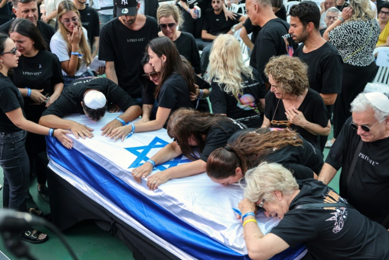 Les funérailles de l'otage israélien Yonatan Samerano à Tel-Aviv, le 24 juin 2025 ( AFP / Jack GUEZ )