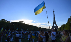Une manifestation de soutien à l'Ukraine à Paris, le 24 août 2022. ( AFP / EMMANUEL DUNAND )
