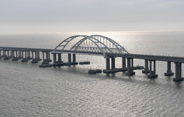 Le pont reliant la Russie à la Crimée annexée, le 23 décembre 2019. ( SPUTNIK / ALEXEY NIKOLSKY )
