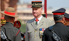 Le chef d'état-major de l'armée de Terre française Pierre Schill à New Delhi le 27 février 2024. ( AFP / SAJJAD HUSSAIN )