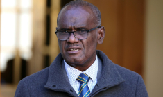 Le Premier ministre des îles Salomon, Jeremiah Manele, à Canberra le 26 juin 2024 ( AFP / DAVID GRAY )