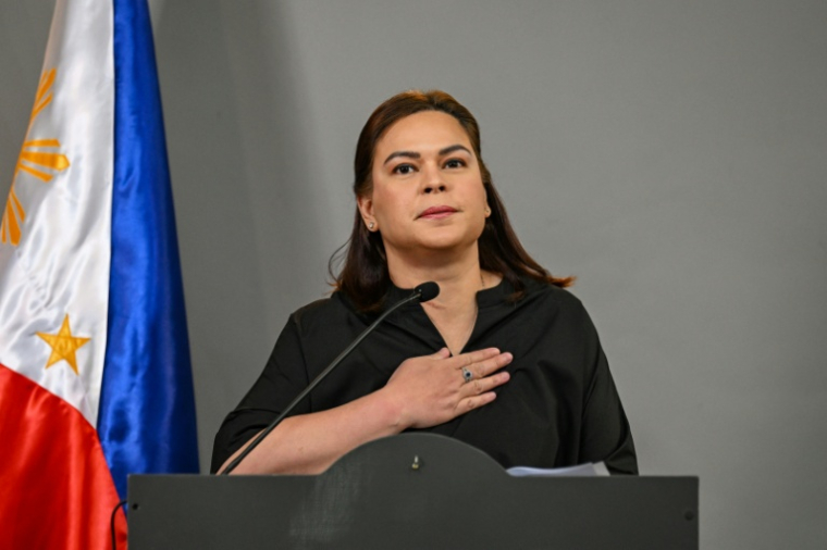 La vice-présidente Sara Duterte, le 18 février 2026 à Mandaluyong, dans la région de Manille, aux Philippines ( AFP / Jam STA ROSA )