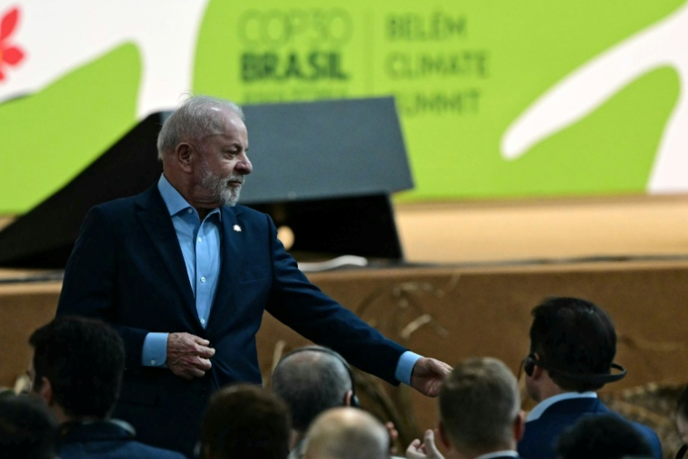 Le président Luiz Inacio Lula da Silva lors du sommet des dirigeants en prélude de la COP30 à Belem, au Brésil, le 6 novembre 2025. ( AFP / Pablo PORCIUNCULA )