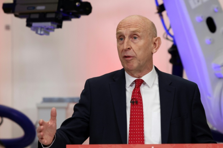 le ministre des Finances, John Healey, lors d'un discours à Coventry (centre du Royaume-Uni) le 7 septembre 2026 ( POOL / Betty Laura Zapata )