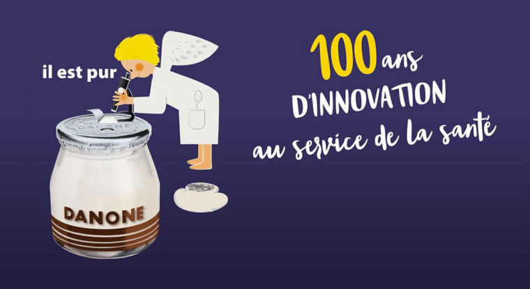 Pour son 100ème anniversaire, le groupe rappelle ses valeurs «Apporter la santé par l’alimentation au plus grand nombre». (© Danone)