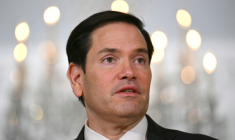 Le secrétaire d'État américain Marco Rubio s'exprime lors de sa rencontre avec le ministre espagnol des Affaires étrangères Jose Manuel Albares au département d'État à Washington, le 22 mai 2025 ( AFP / Drew ANGERER )