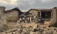 Photo de maisons détruites à Offa, dans l'Etat de Kwara, le 27 décembre 2027 ( AFP / Abiodun Jamiu )