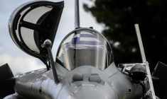 Un Rafale à Tanagra, en Grèce, le 19 janvier 2022. ( AFP / ANGELOS TZORTZINIS )