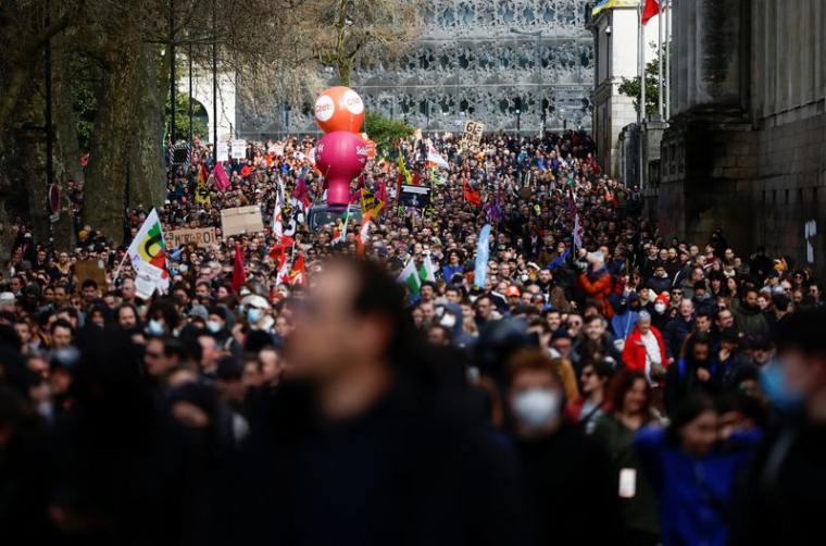 Manifestation à Nantes contre la réforme des retraites