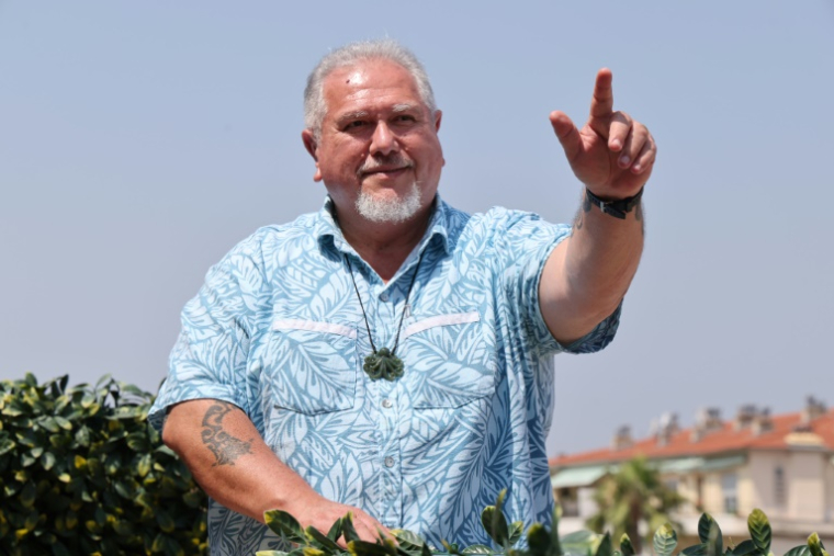 Le président de la Polynésie française, Moetai Brotherson, à Nice le 11 juin 2025 ( AFP / Ludovic MARIN )