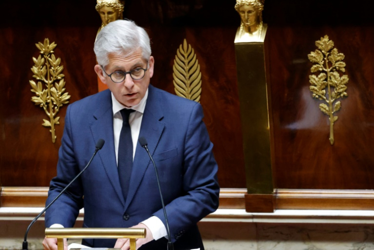 Le député Horizons et ancien ministre de la Santé Frédéric Valletoux s'exprime à l'Assemblée nationale à Paris le 12 mai 2025 ( AFP / Ludovic MARIN )