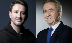 Combo photo avec l'économiste Gabriel Zucman et le milliardaire Bernard Arnault qui s'oppose à son idée de taxe sur les plus hauts patrimoines, le 20 septembre 2025 ( AFP / JOEL SAGET )
