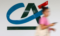 Un logo du Crédit Agricole à Reze, France