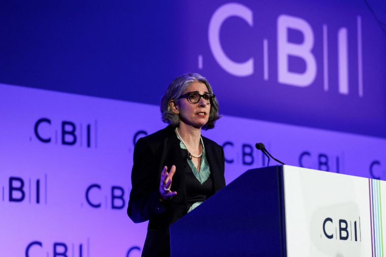 Rain Newton-Smith, directrice générale de la Confederation of British industry (CBI) à la conférence de la CBI le 25 novembre 2024 à Londres ( AFP / ADRIAN DENNIS )