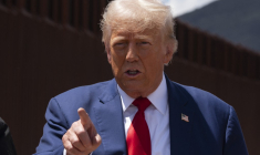 Donald Trump à Montezuma Pass, aux États-Unis, le 22 août 2024. ( GETTY IMAGES NORTH AMERICA / REBECCA NOBLE )