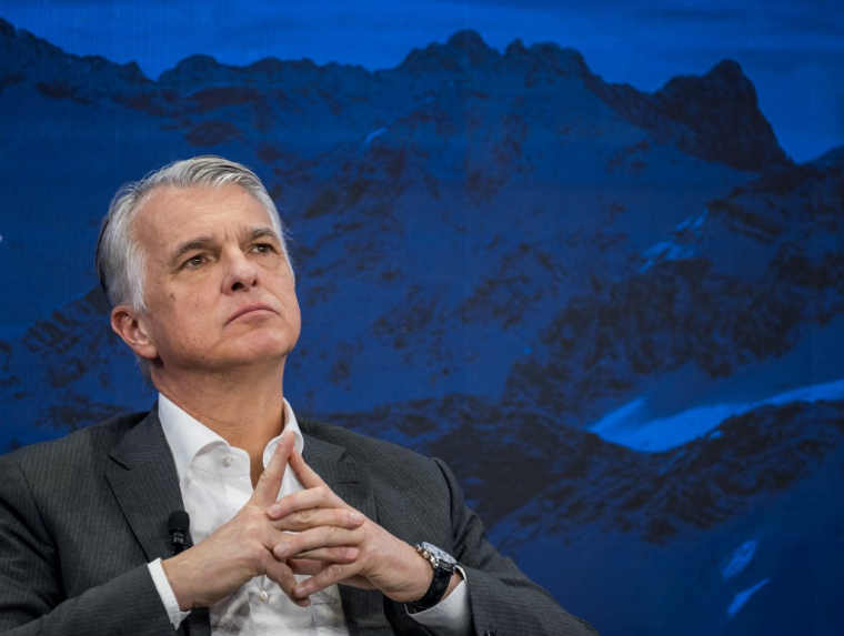 Sergio Ermotti, le 17 janvier 2024, à Davos ( AFP / FABRICE COFFRINI )