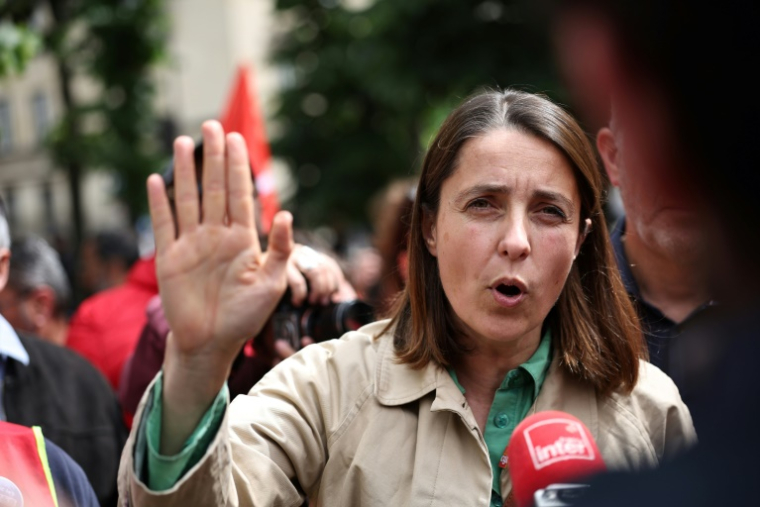 La secrétaire générale de la Confédération générale du travail (CGT) Sophie Binet à Paris le 11 juin 2026 ( AFP / SIMON WOHLFAHRT )
