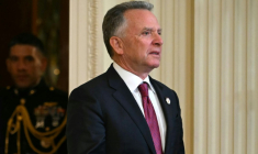 L'envoyé spécial pour le Moyen-Orient, Steve Witkoff, lors de la conférence de presse du président américain et du Premier ministre israélien à la Maison Blanche, le 4 février 2025. ( AFP / ANDREW CABALLERO-REYNOLDS )