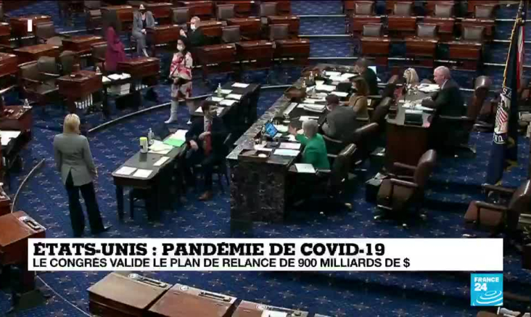 Covid-19 : le Congrès américain approuve un plan de soutien de 900 milliards de dollars