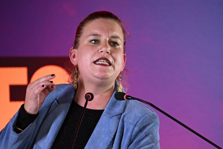 Mathilde Panot à Chevilly-Larue, le 15 mars 2023. ( AFP / EMMANUEL DUNAND )