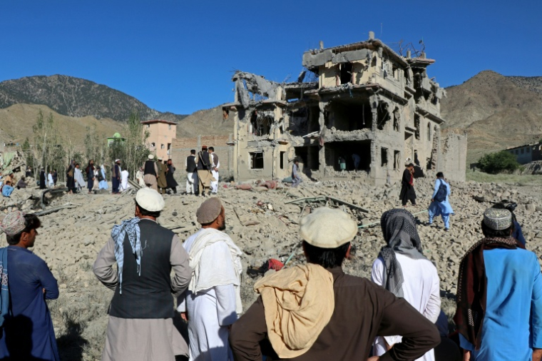 Les vestiges d'un bâtiment endommagé lors d'une frappe aérienne pakistanaise à Tsamkani, dans la province de Paktia, en Afghanistan, le 29 juin 2026 ( AFP / - )