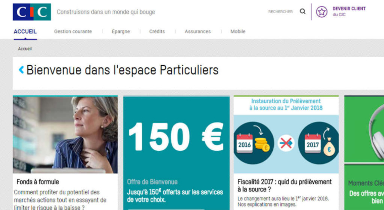 CIC fait l'objet d'une offre publique d'achat simplifiée à 390 euros par action. (© Capture d'écran CIC)