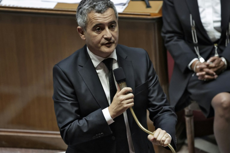 Le ministre de la Justice français, Gérald Darmanin, prononce un discours lors d'une séance de questions au gouvernement à l'Assemblée nationale à Paris, le 27 mai 2025 ( AFP / STEPHANE DE SAKUTIN )